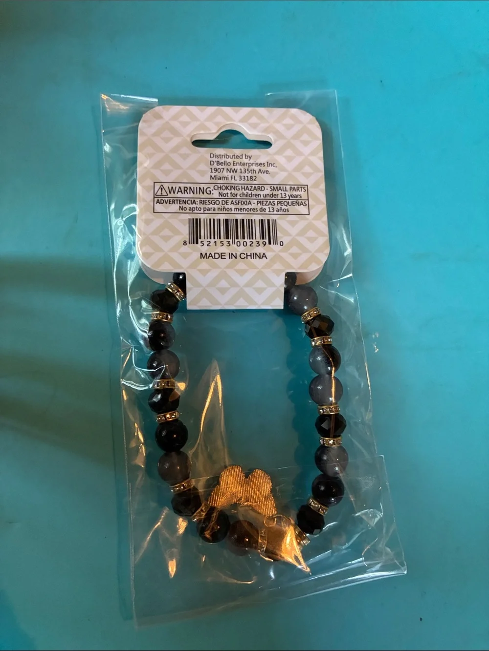 Black and Gold Beaded Bracelet